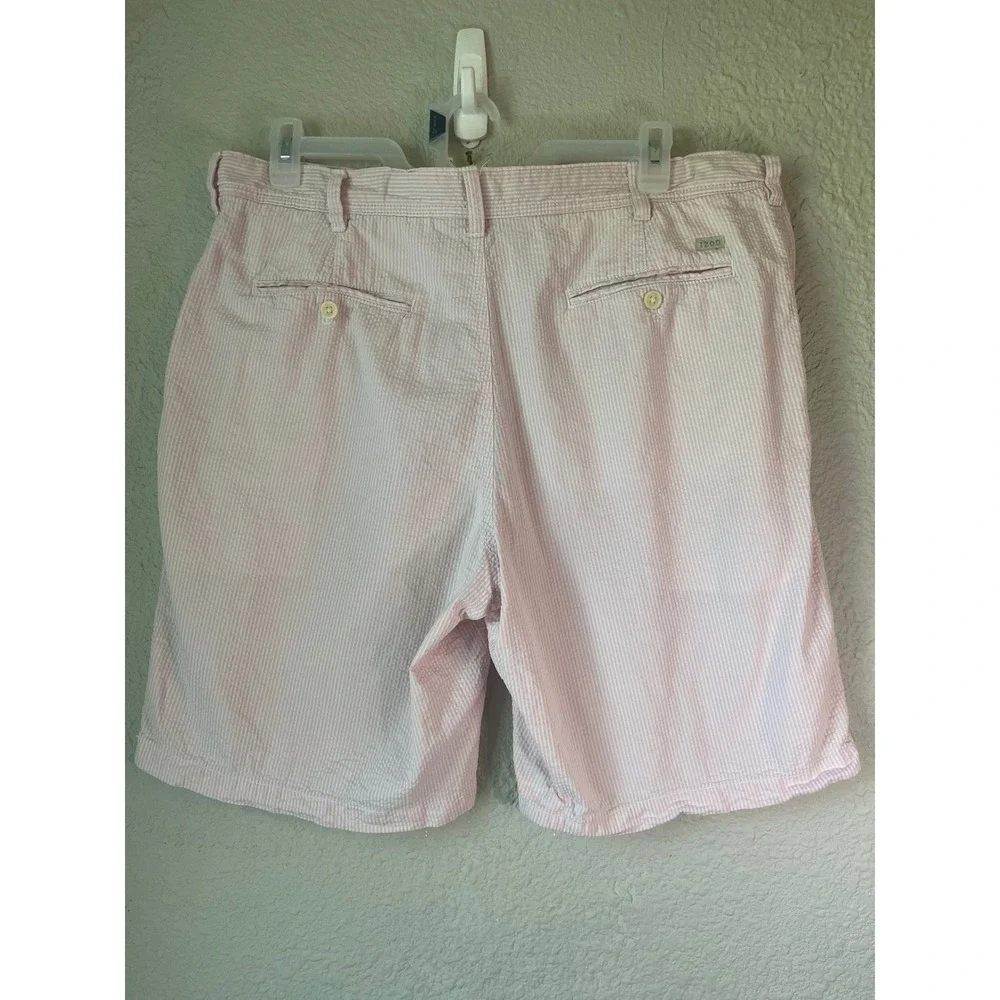 IZOD Mens Size 40 Pink Seersucker Striped Shorts‎ Casual Summer